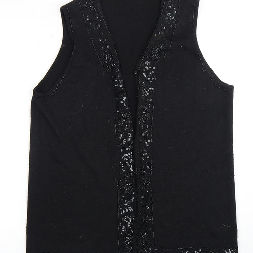 Marks and Spencer Women's Black Sequin Vest - Size 20