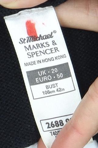 Marks and Spencer Women's Black Sequin Vest - Size 20