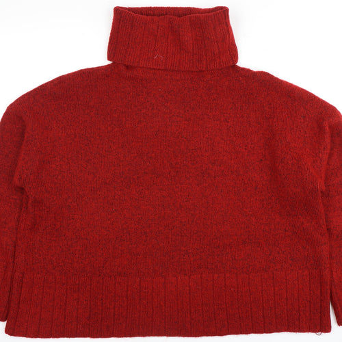 Gradatus Basics Women's Red Pullover Roll Neck Jumper 2XS