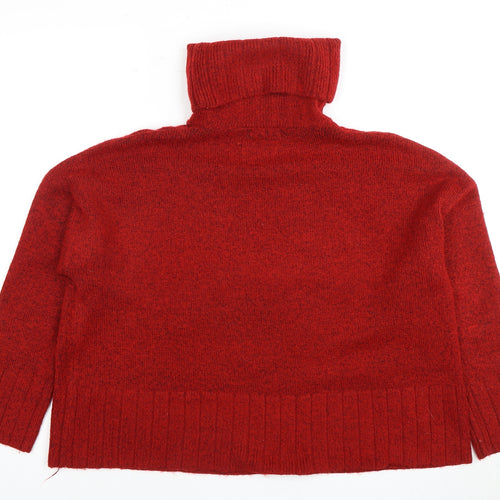 Gradatus Basics Women's Red Pullover Roll Neck Jumper 2XS
