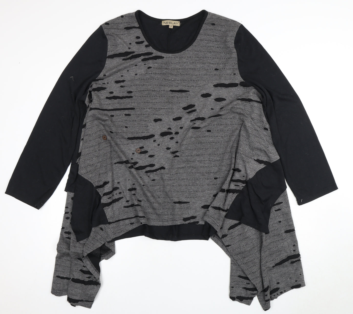 Neslay Women's Black Tunic Blouse Size 2