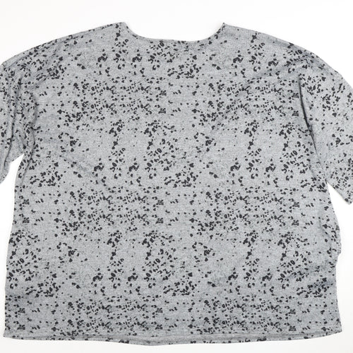 Simply Be Women's Grey Animal Print T-Shirt Size 22
