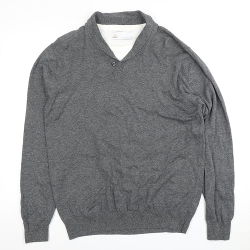 Next Men’s Grey V-Neck Pullover Jumper L