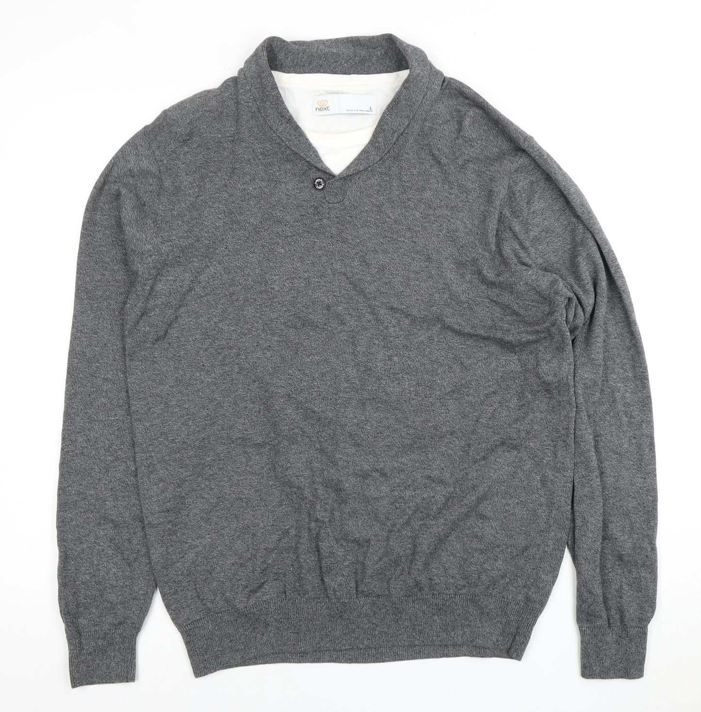 Next Men’s Grey V-Neck Pullover Jumper L