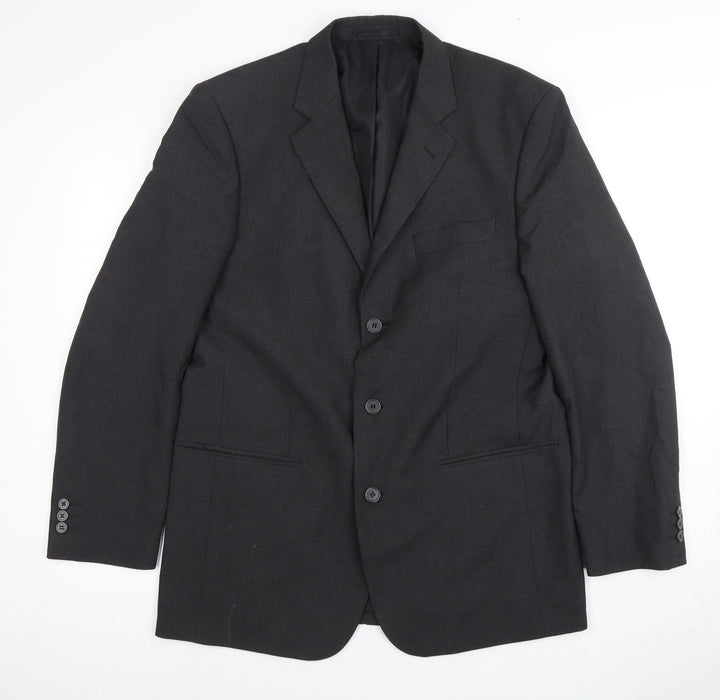 BHS Men's Grey Blazer, 40R, Single-Breasted