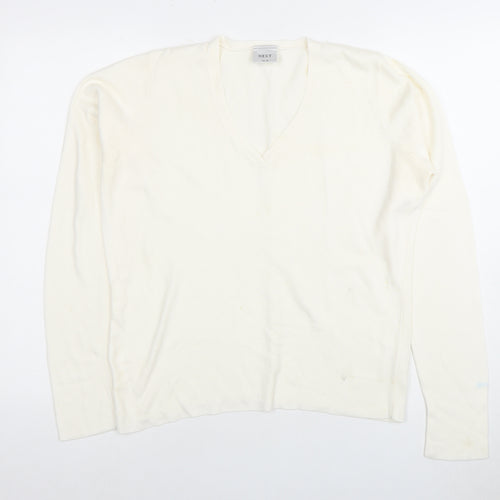 Next Women’s Ivory V-Neck Knit Jumper Size 14