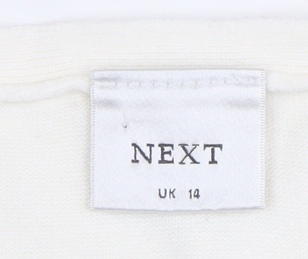 Next Women’s Ivory V-Neck Knit Jumper Size 14
