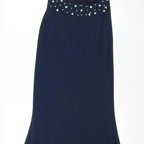 Pia Michi Women's Blue Long Formal Dress