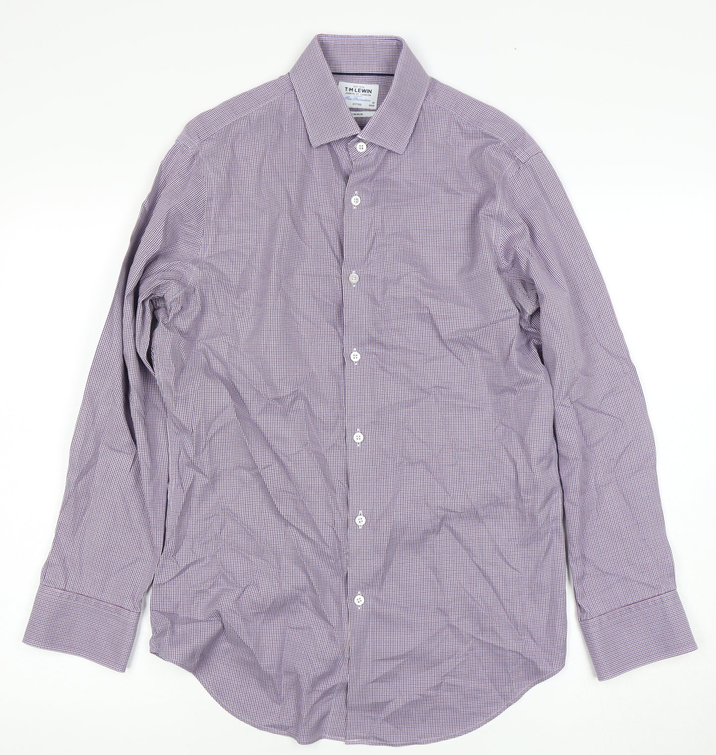 T.M. Lewin Men's Purple Fitted Dress Shirt, Size 15.5
