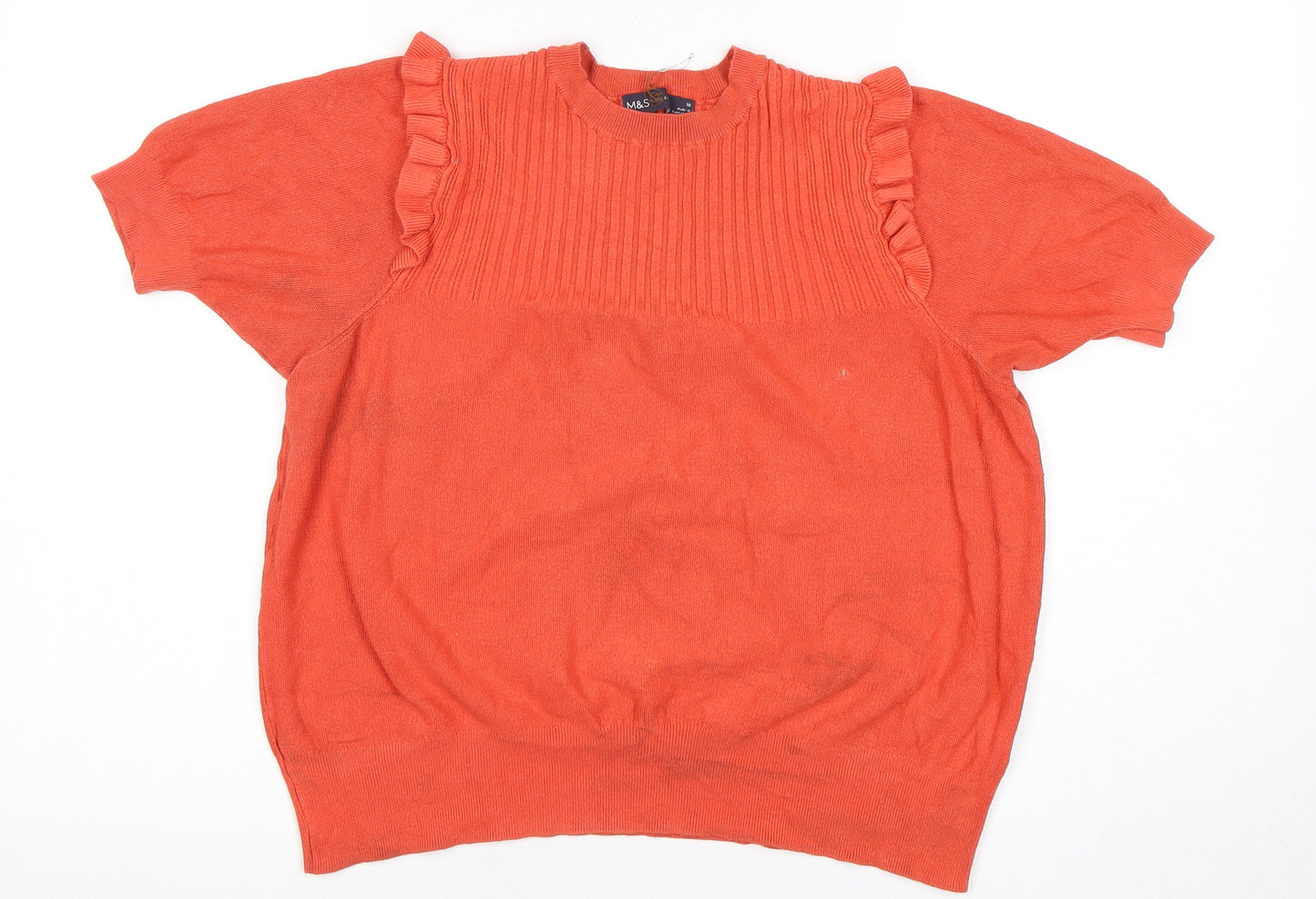 Marks and Spencer Women's Orange Ruffle Blouse
