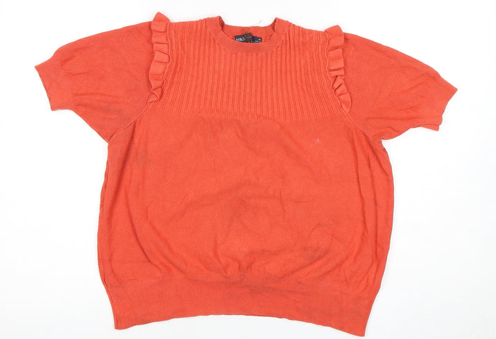 Marks and Spencer Women's Orange Ruffle Blouse