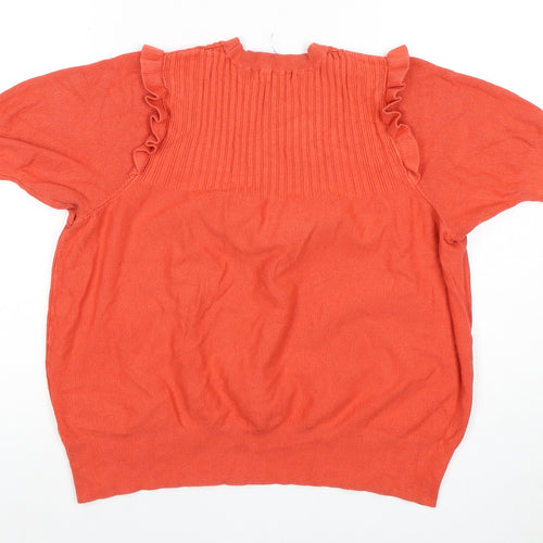 Marks and Spencer Women's Orange Ruffle Blouse