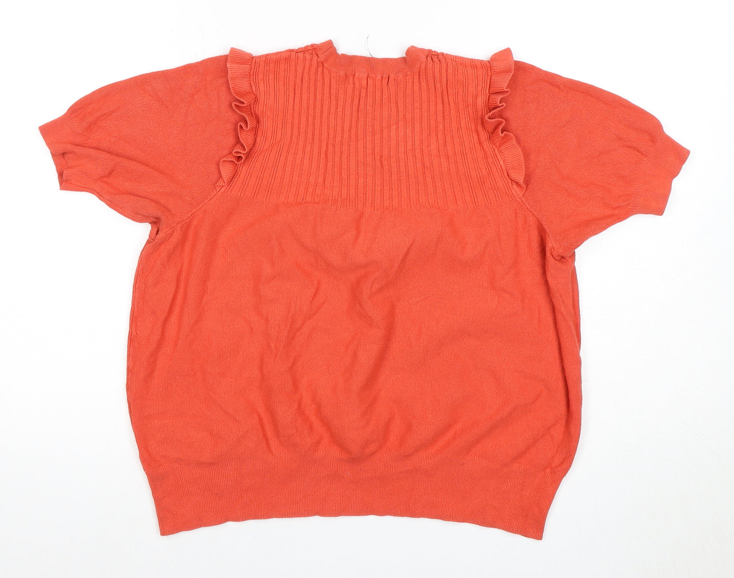 Marks and Spencer Women's Orange Ruffle Blouse