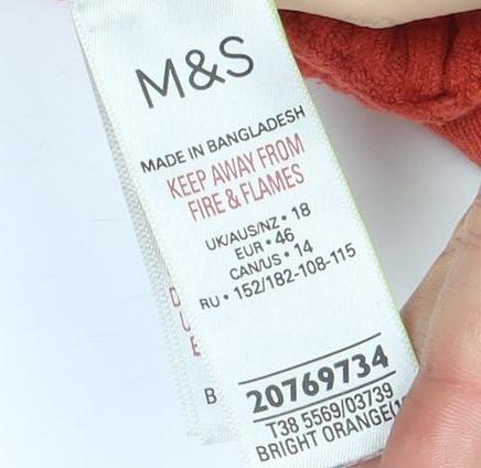 Marks and Spencer Women's Orange Ruffle Blouse