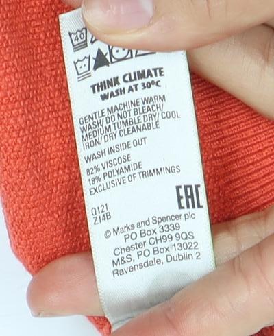 Marks and Spencer Women's Orange Ruffle Blouse