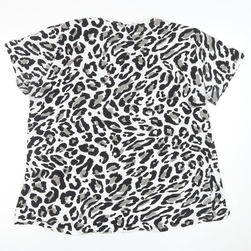 ZARA Women's Black Animal Print T-Shirt - Size 2XL