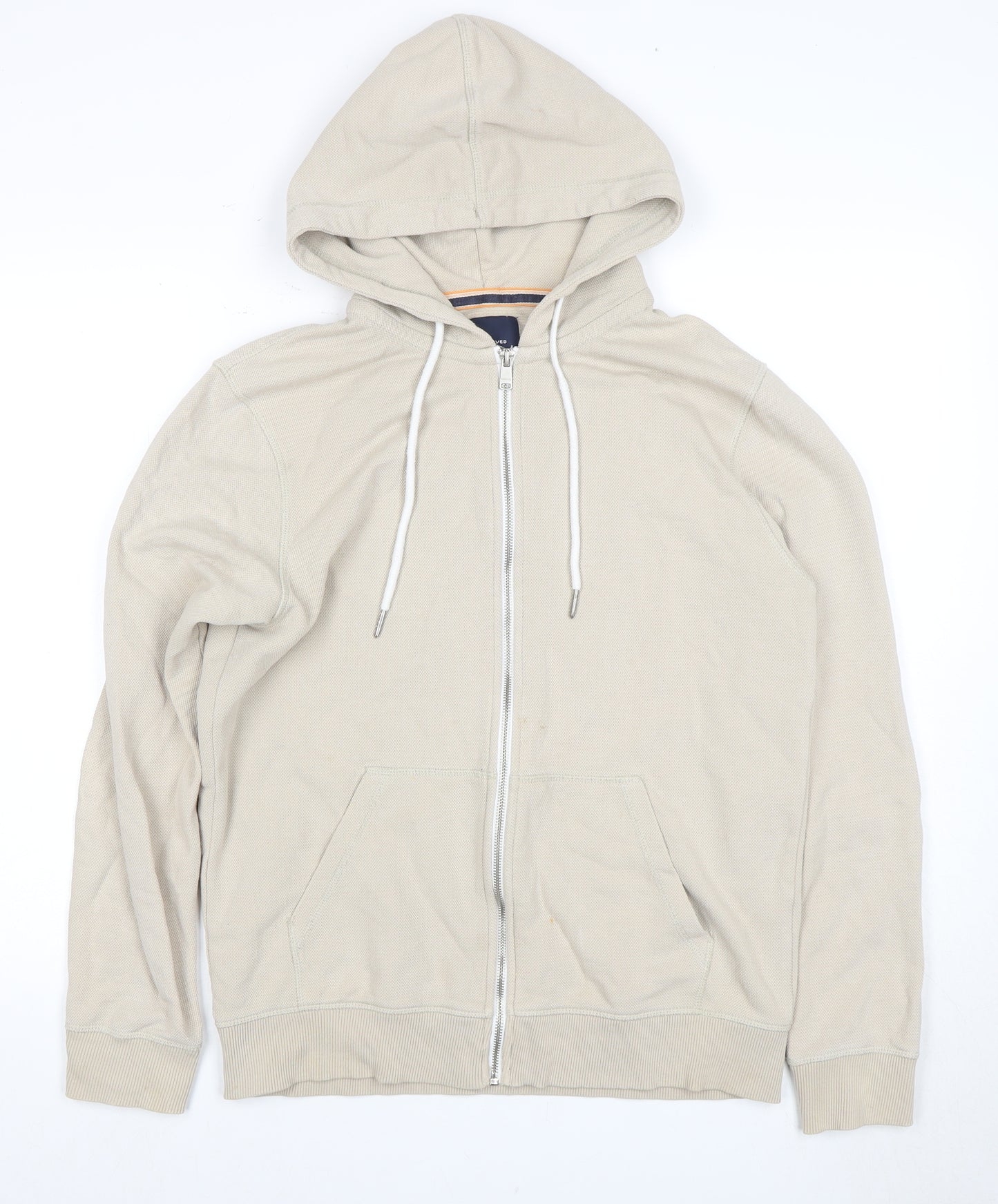Reserved Men's Beige Full Zip Hoodie L
