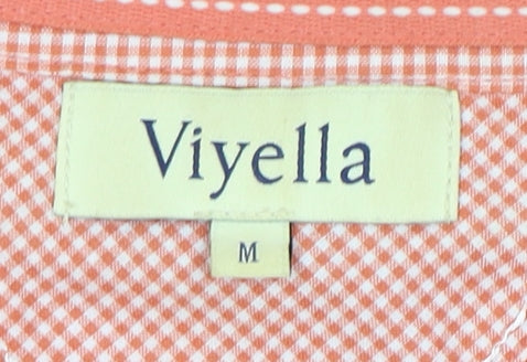 Viyella Women's Orange Collared 3/4 Sleeve Top M