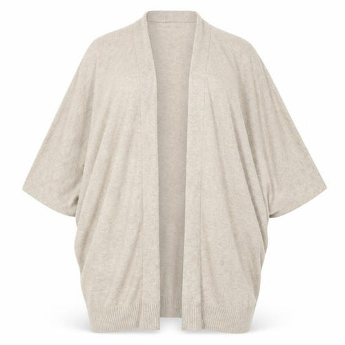 Warehouse Beige Open Front Cardigan Cape Women L Knit, Autumn Winter