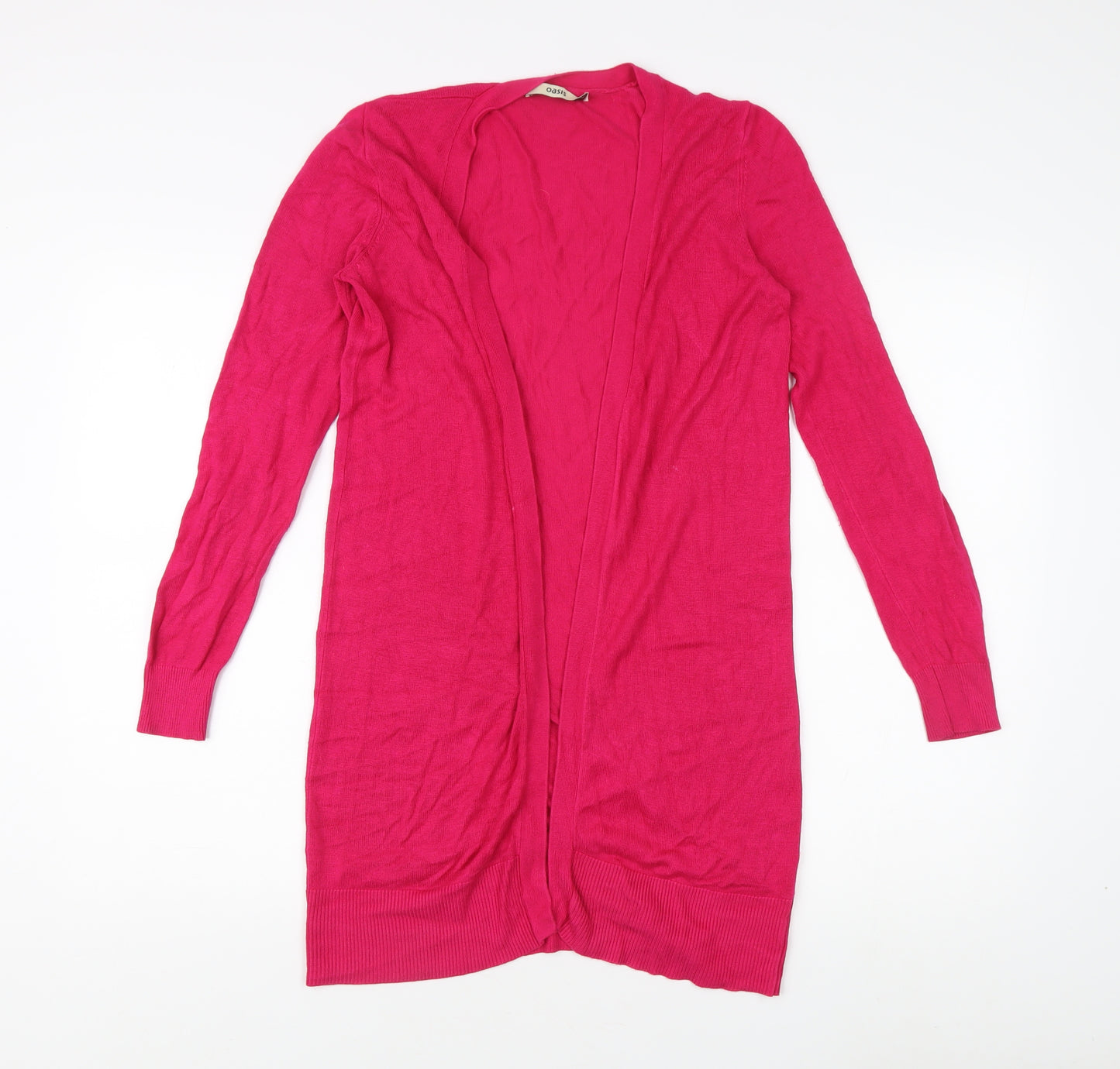 Oasis Women's Pink Open Front Cardigan, Size S, Long Sleeve