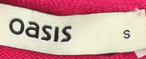 Oasis Women's Pink Open Front Cardigan, Size S, Long Sleeve