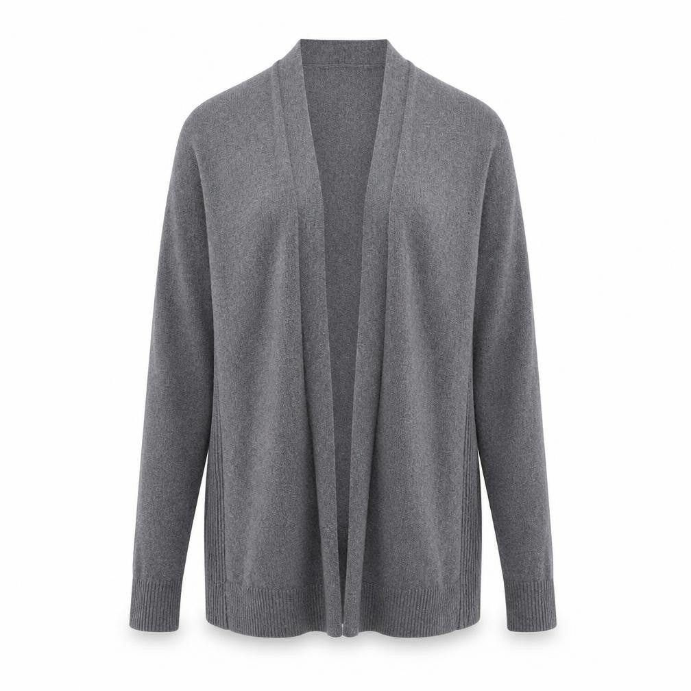 Front view of Gap Women’s Grey Knit Open Front Cardigan, size S