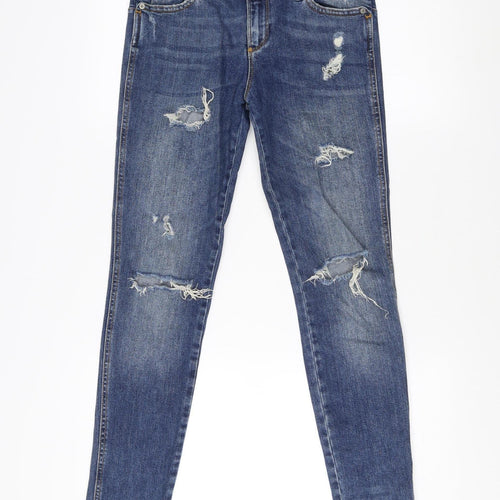 Guess Women's Blue Skinny Distressed Jeans Size 10