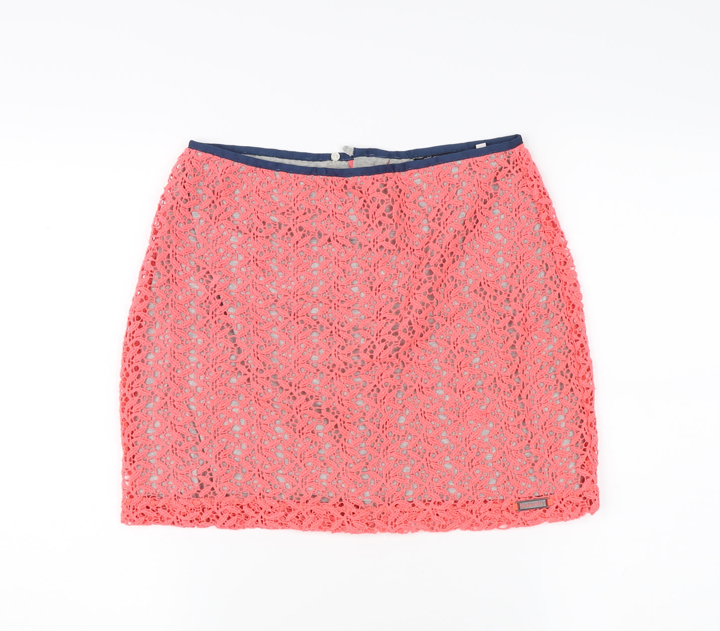 SuperDry Women's Pink Lace Pencil Skirt - Size S