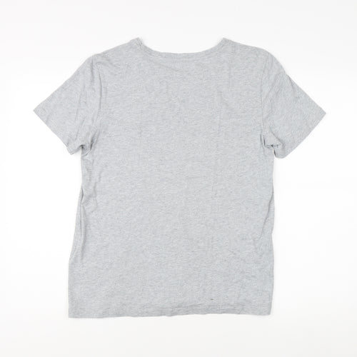 DKNY Women's Grey Basic T-Shirt, M, Casual Style