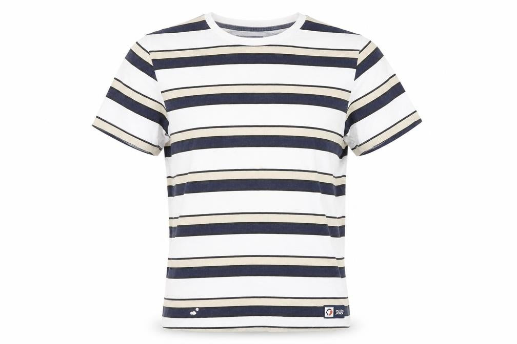 Front view of Jack & Jones Men's Multicoloured Striped T-Shirt L