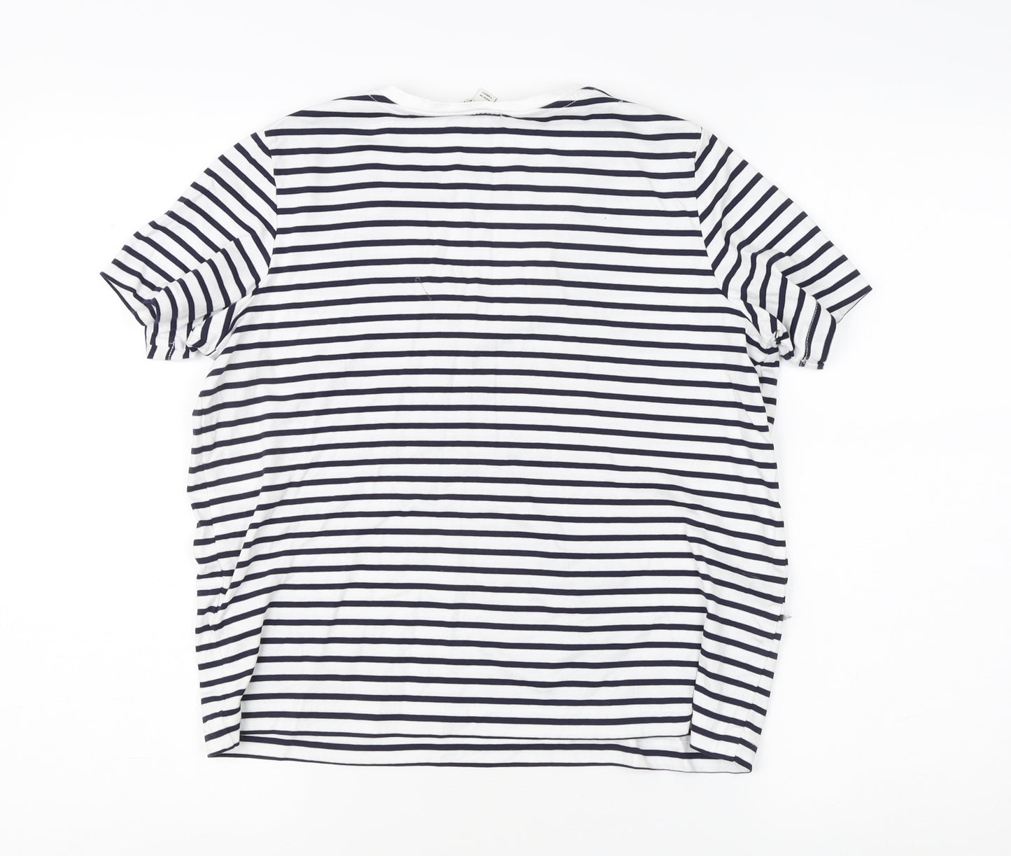 Jaeger Women's White Striped V-Neck T-Shirt