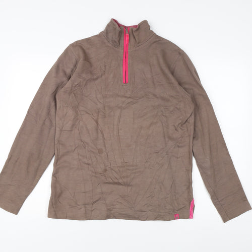 Peter Storm Women’s Brown Size 12 Sweatshirt Zip Neck