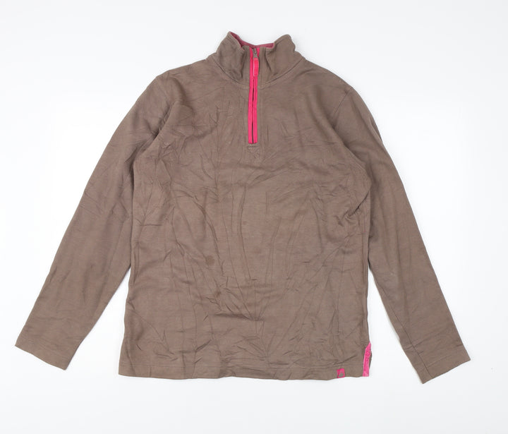 Peter Storm Women’s Brown Size 12 Sweatshirt Zip Neck