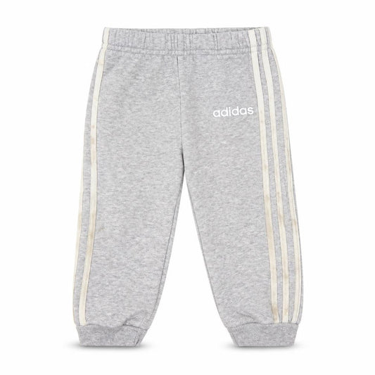 Front view of Adidas unisex grey track pants 9-12m - baby casual activewear