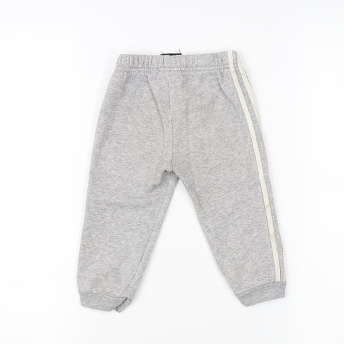 Adidas Unisex Grey Track Pants 9-12M - Baby Casual Activewear