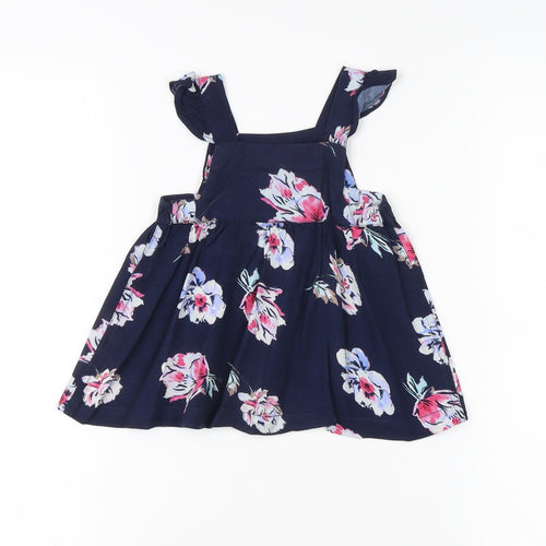 Joules Girls Floral Pinafore Dress, Multicoloured, 3-6 Months