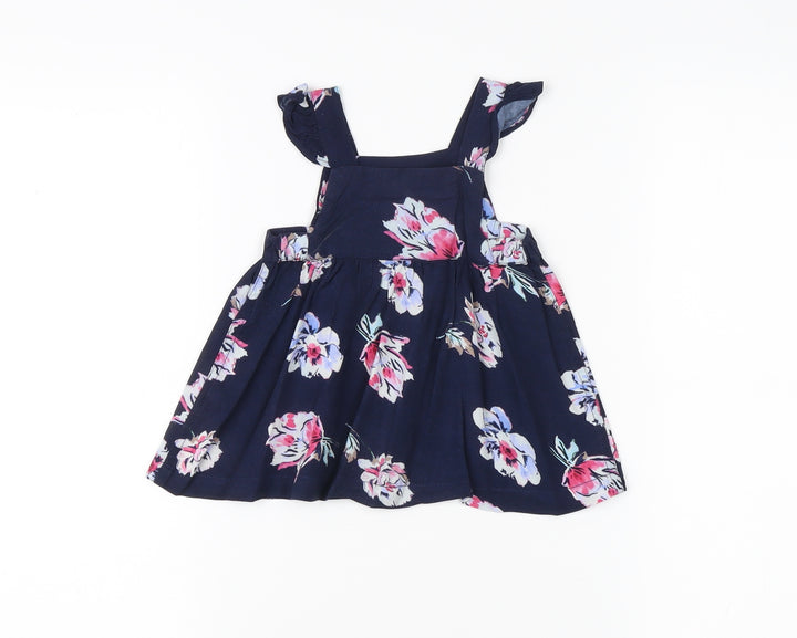 Joules Girls Floral Pinafore Dress, Multicoloured, 3-6 Months