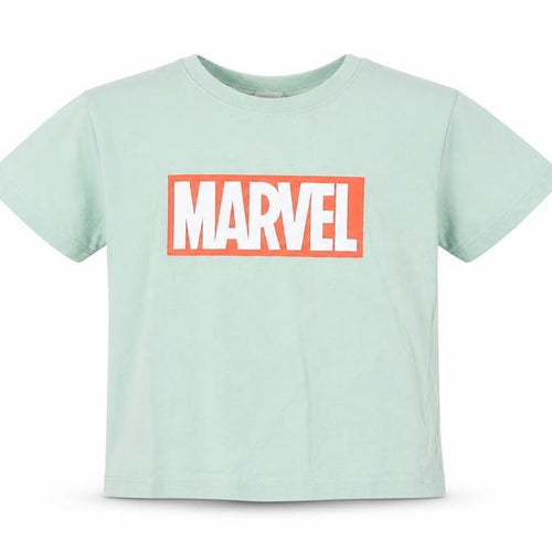 H&M Boys Green Marvel T-Shirt 2-3 Years Graphic Print Crew Neck