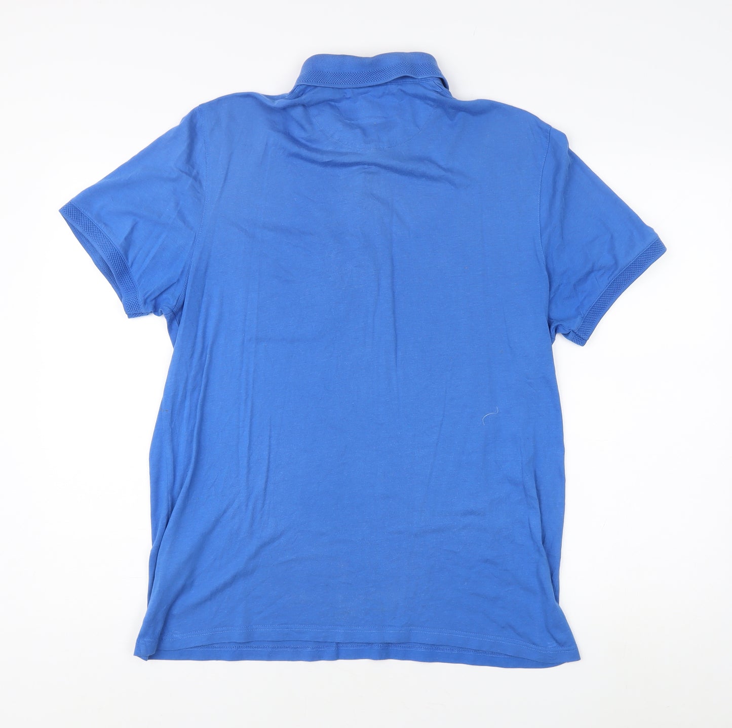 Ted Baker Men's Blue Polo Shirt Size 5 Short Sleeve Modal Cotton