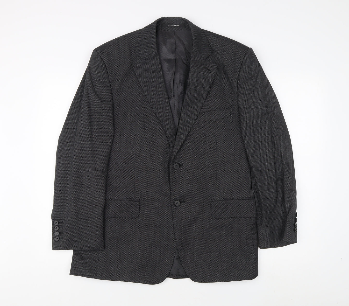 Jeff Banks Men's Grey Blazer Jacket, Size 40S Formal