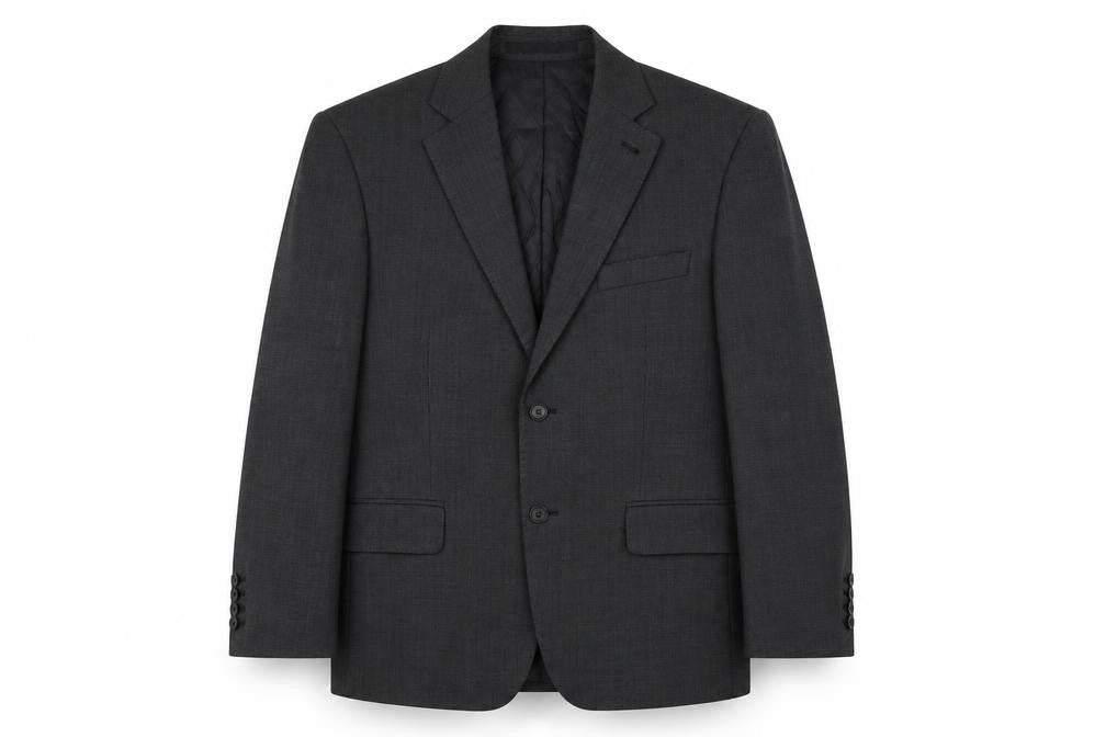 Front view of Jeff Banks Men's Grey Blazer Jacket, Size 40S Formal