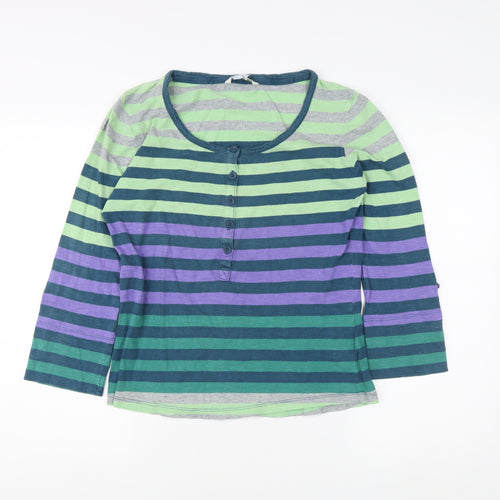 Boden Women's Striped Long Sleeve Cotton Top Multicoloured Size 12