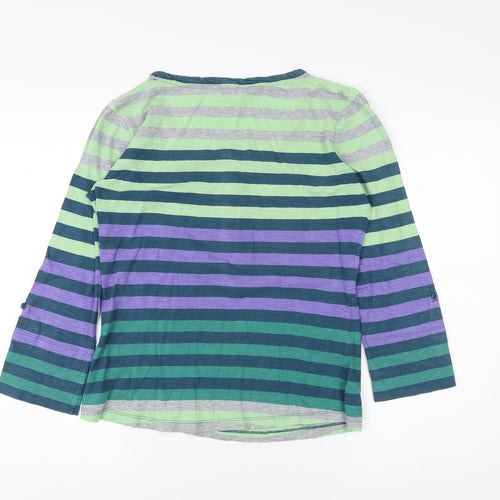 Boden Women's Striped Long Sleeve Cotton Top Multicoloured Size 12
