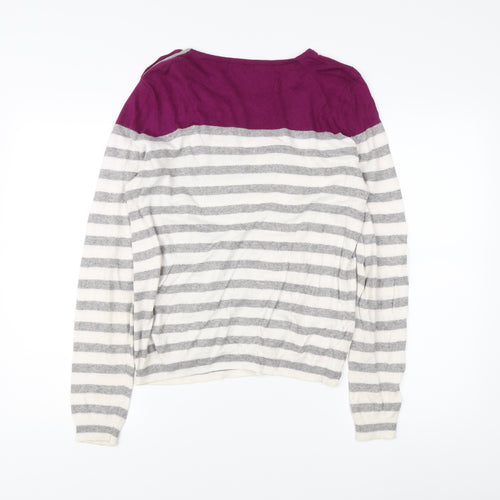 Laura Ashley Women's Striped Pullover Jumper, UK 14, Multicoloured