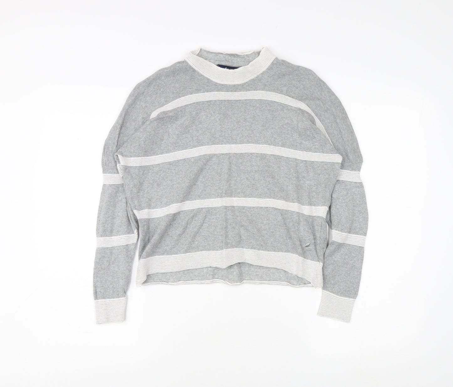 Kangol Women's Grey Striped Pullover Jumper Size 12