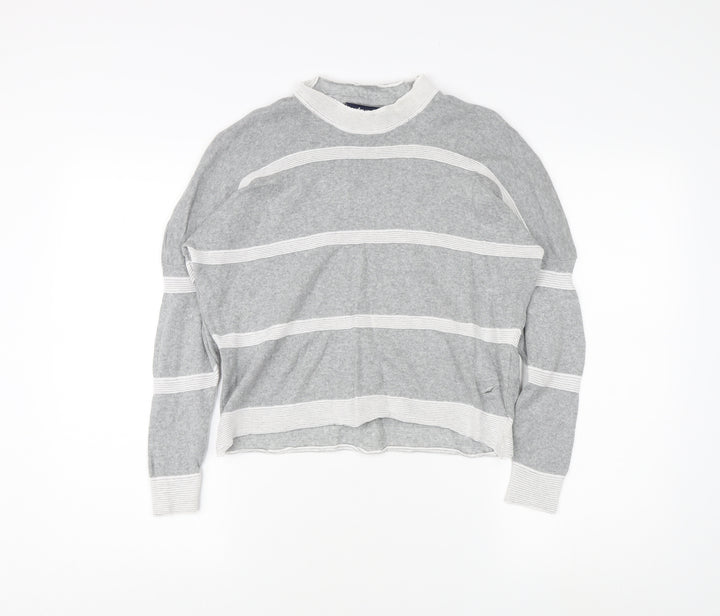Kangol Women's Grey Striped Pullover Jumper Size 12
