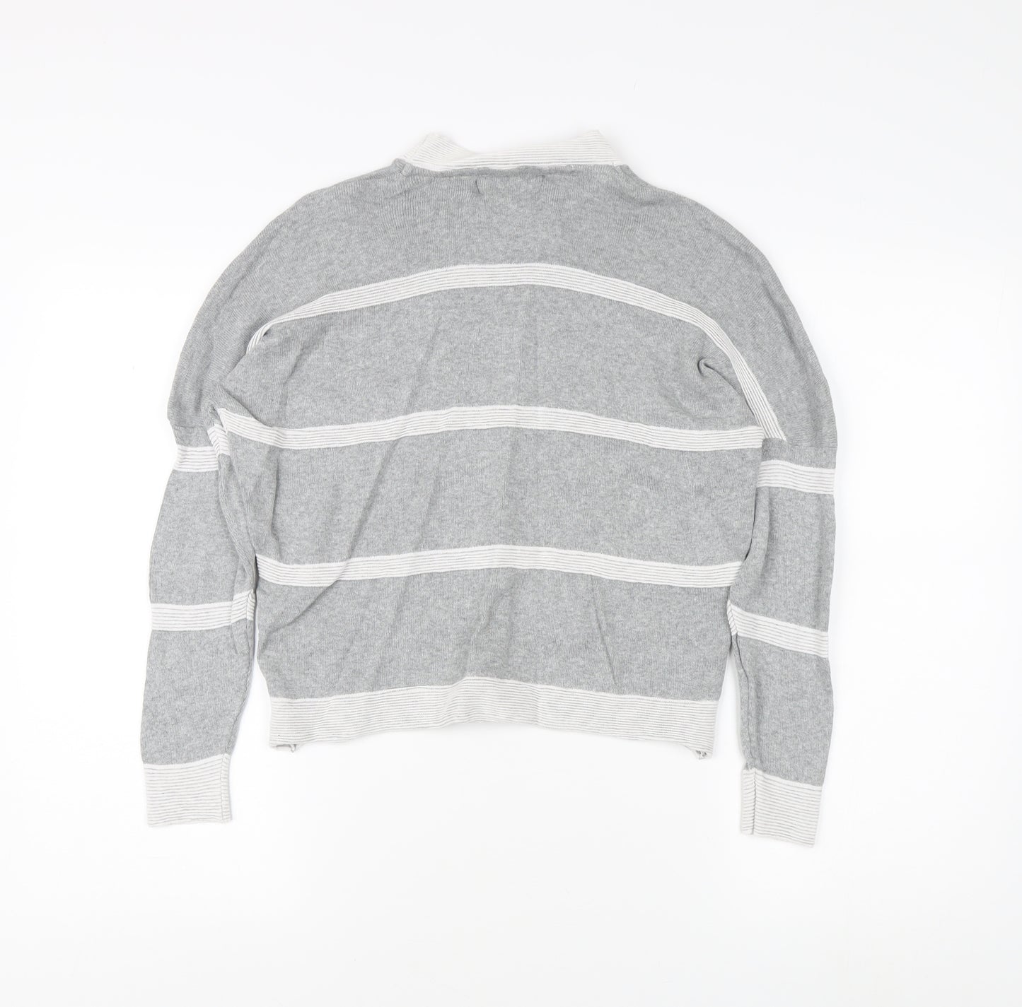 Kangol Women's Grey Striped Pullover Jumper Size 12