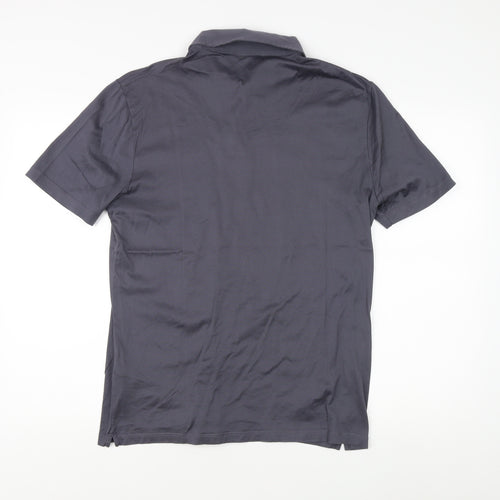 Reiss Men's Grey Polo Shirt L Cotton Short Sleeve Casual