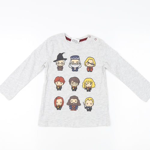 Harry Potter Boys Grey Cartoon Long Sleeve T-Shirt 2-3 Years