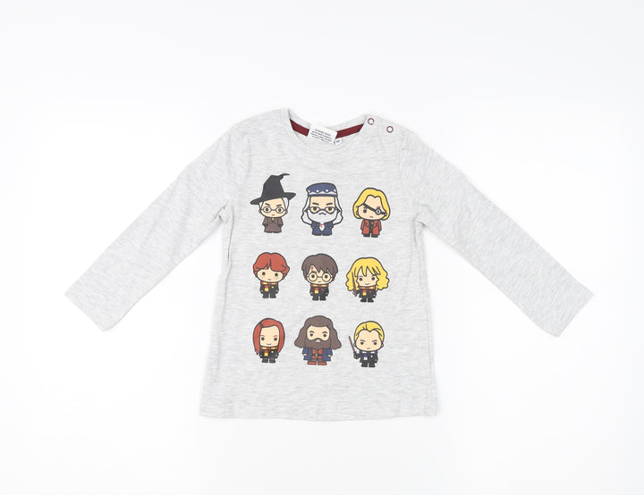 Harry Potter Boys Grey Cartoon Long Sleeve T-Shirt 2-3 Years
